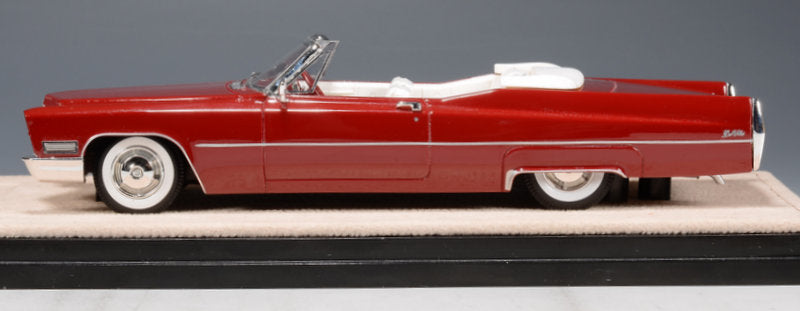 1967 Cadillac De Ville Convertible (Roof Down) Flamenco Red 1:43 Resin Cast Model Car by Stamp Models