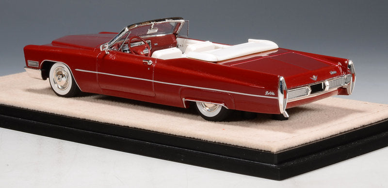 1967 Cadillac De Ville Convertible (Roof Down) Flamenco Red 1:43 Resin Cast Model Car by Stamp Models