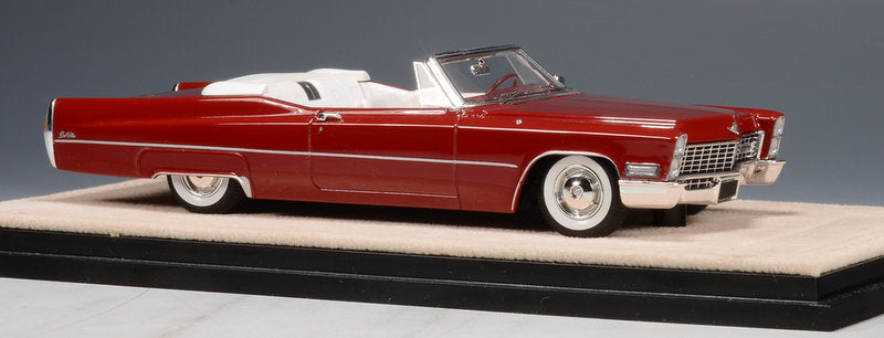 1967 Cadillac De Ville Convertible (Roof Down) Flamenco Red 1:43 Resin Cast Model Car by Stamp Models