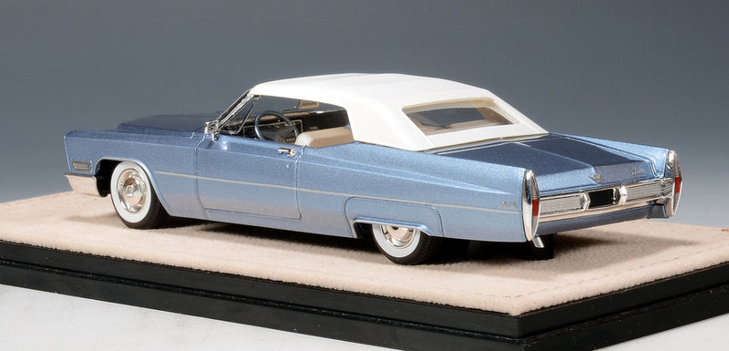 1967 Cadillac De Ville Convertible Roof Closed,  Marina Blue Metallic 1:43 Resin Cast Model Car by Stamp Models