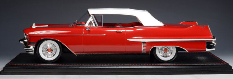 1957 Cadillac Series 62 Convertible (Roof Closed), Dakotah Red 1:18 Resin Cast Model Car by Stamp Models