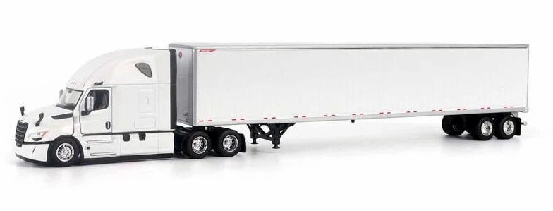 2025 Freightliner Cascadia Gen-5 Sleeper Tractor w/Great Dane Champion 53ft Box Trailer, Winter White 1:64 Diecast Model Truck by Diecast Masters