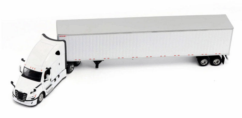 2025 Freightliner Cascadia Gen-5 Sleeper Tractor w/Great Dane Champion 53ft Box Trailer, Winter White 1:64 Diecast Model Truck by Diecast Masters