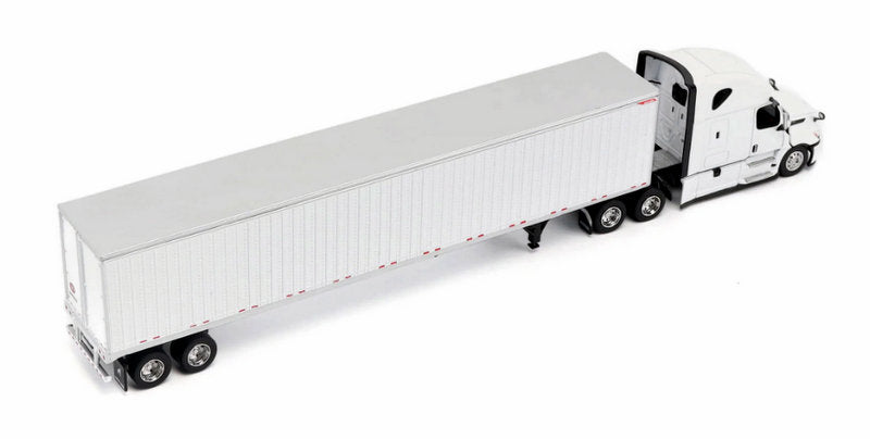 2025 Freightliner Cascadia Gen-5 Sleeper Tractor w/Great Dane Champion 53ft Box Trailer, Winter White 1:64 Diecast Model Truck by Diecast Masters