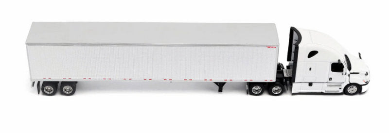 2025 Freightliner Cascadia Gen-5 Sleeper Tractor w/Great Dane Champion 53ft Box Trailer, Winter White 1:64 Diecast Model Truck by Diecast Masters
