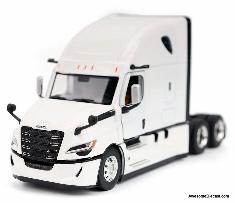 2025 Freightliner Cascadia Gen-5 Sleeper Tractor, Winter White 1:50 Diecast Model Truck by Diecast Masters