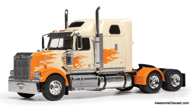2000 Western Star 4900 Sleeper Tractor, Cream/Orange 1:43 Diecast Model Truck by IXO