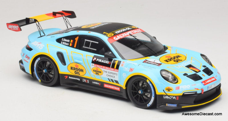 2025 Porsche 911 992 Rally GT #1 Rallye de Wallonie 2025 1:18 Diecast Model Car by IXO