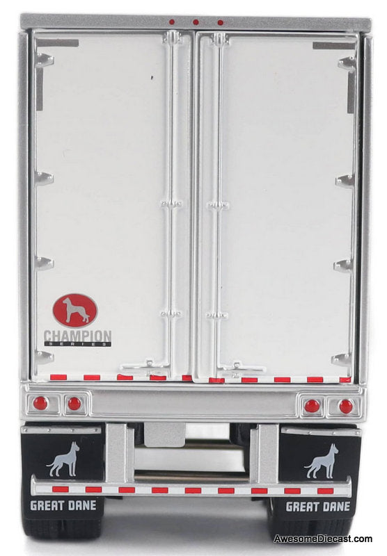 Kenworth T680 Next-Gen 76"High-Roof Sleeper-Cab Tandem Tractor w/Great Dane Champion 53' Dry Cargo Trailer, White 1:50 Diecast Model Truck by Diecast Masters