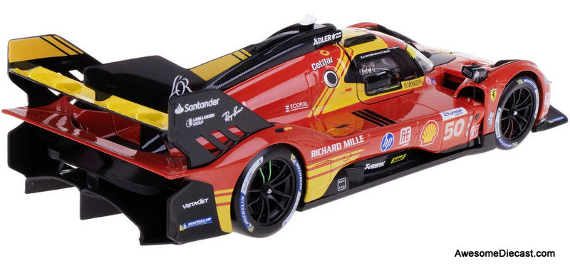 Ferrari 499P 3.0L Turbo V6 #50 2024 24Hr Le Mans 1:18 Diecast Model Car by Burago
