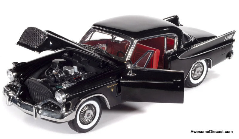 1957 Studebaker Gold Hawk MCACN, Black 1:18 Diecast Model Car by Auto World