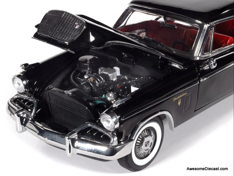 1957 Studebaker Gold Hawk MCACN, Black 1:18 Diecast Model Car by Auto World