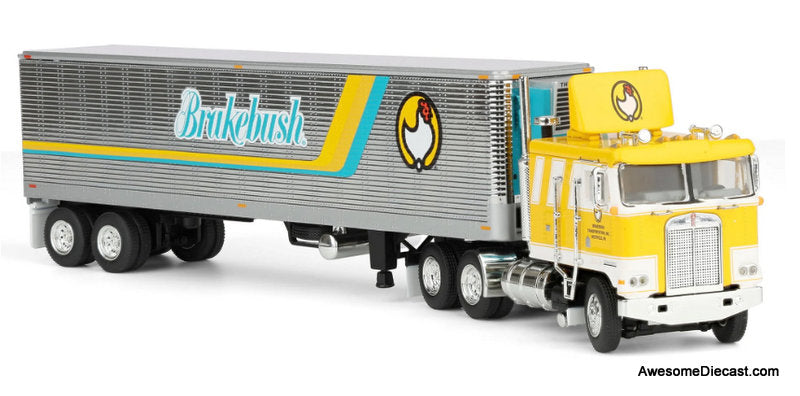 Kenworth K100 COE Sleeper Tractor w/Vintage Reefer Trailer, Brakebush Chicken 1:64 Diecast Model Truck DCP by FG