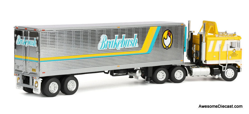 Kenworth K100 COE Sleeper Tractor w/Vintage Reefer Trailer, Brakebush Chicken 1:64 Diecast Model Truck DCP by FG