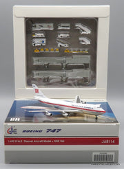 Boeing 747-100 Super Airbus (Reg #JA8114) House Colors w/GSE Set 1:400 Diecast Model Plane by JC Wings
