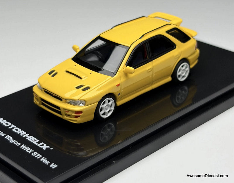 Subaru Impreza Wagon WRX STi Ver VI, Cashmere Yellow 1:64 Diecast Model Car by MotorHelix