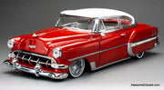 1954 Chevrolet Bel Air Lowrider, Red/White 1:18 Diecast Model Car by Sun Star