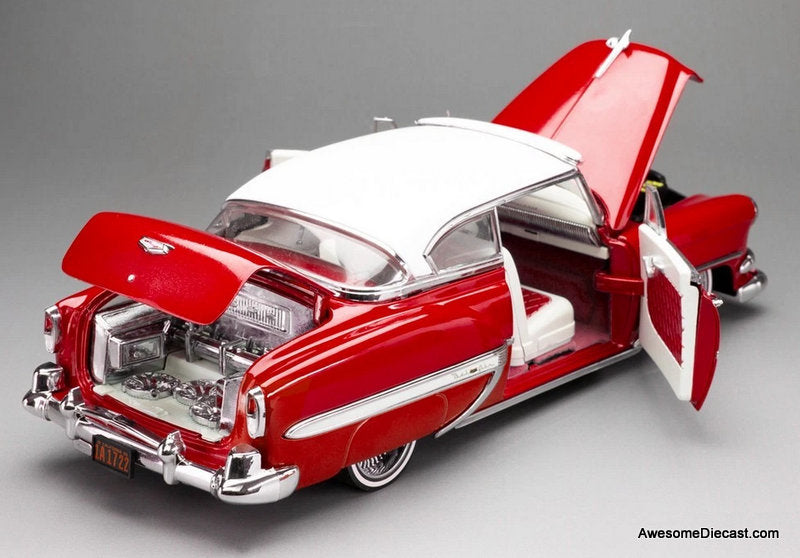 1954 Chevrolet Bel Air Lowrider, Red/White 1:18 Diecast Model Car by Sun Star