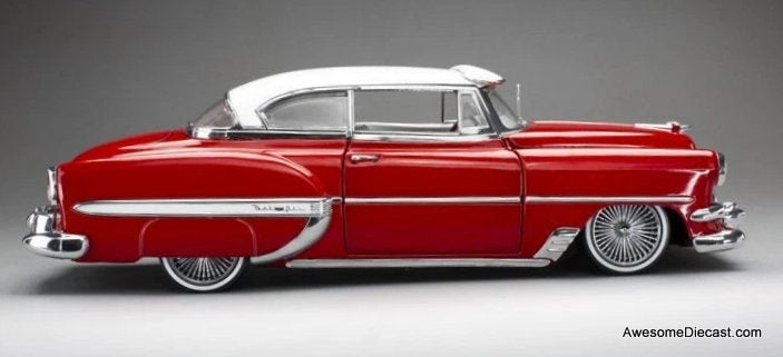 1954 Chevrolet Bel Air Lowrider, Red/White 1:18 Diecast Model Car by Sun Star