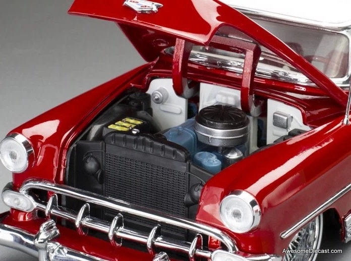 1954 Chevrolet Bel Air Lowrider, Red/White 1:18 Diecast Model Car by Sun Star