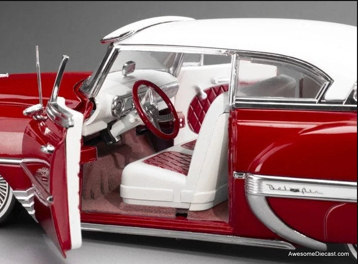 1954 Chevrolet Bel Air Lowrider, Red/White 1:18 Diecast Model Car by Sun Star