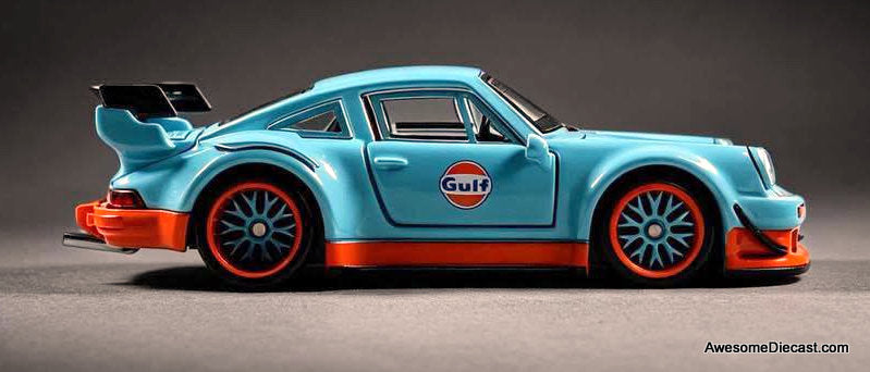 Porsche 930 RWB, Gulf Livery 1:64 Diecast Model Car by FG Model