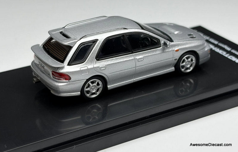 Subaru Impreza Wagon WRX STi Ver VI, Arctic Silver Metallic 1:64 Diecast Model Car by MotorHelix