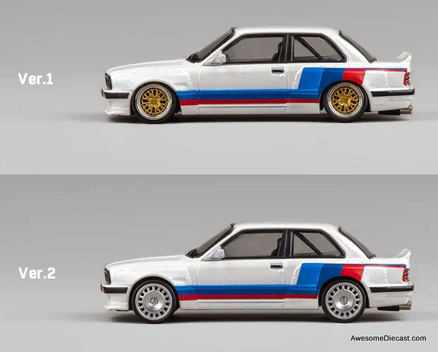 Pandem BMW M3 E30, White 1:64 Diecast Model Car by CM Model