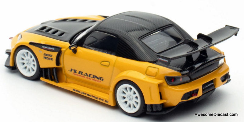 Honda S2000, Yellow/Carbon Fiber J's Racing 1:64 Diecast Model Car by MotorHelix