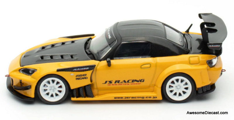 Honda S2000, Yellow/Carbon Fiber J's Racing 1:64 Diecast Model Car