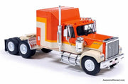 1980 GMC General Sleeper Tractor, Orange/Yellow 1:64 Diecast Model Truck by IXO
