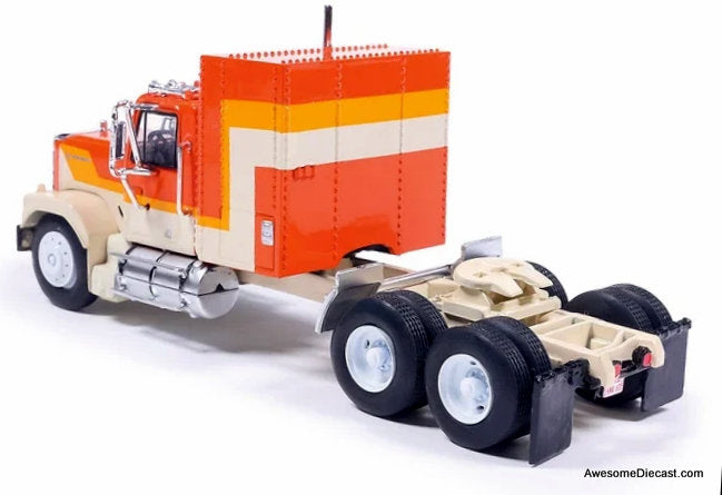 1980 GMC General Sleeper Tractor, Orange/Yellow 1:64 Diecast Model Truck by IXO