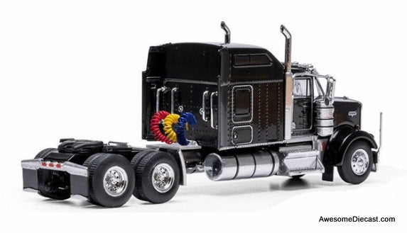 1990 Kenworth W900 Sleeper Tractor, Black 1:64 Diecast Model Truck by IXO