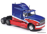 1990 Ford Aeromax Sleeper Tractor, Red/Blue 1:64 Diecast Model Truck by IXO