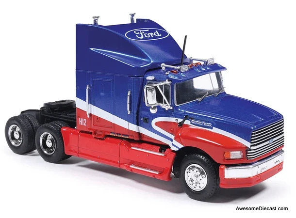 1990 Ford Aeromax Sleeper Tractor, Red/Blue 1:64 Diecast Model Truck by IXO