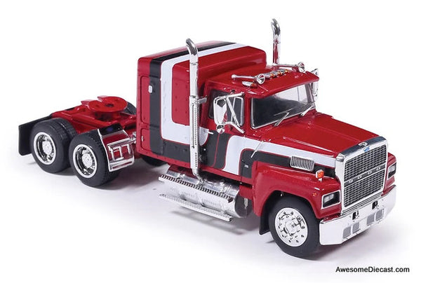 1978 Ford LTL-9000 Sleeper Tractor, Red/Custom 1:64 Diecast Model