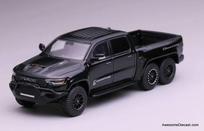 Dodge Ram 1500 TRX Mammoth 6x6, Matte Black 1:64 Diecast Model Truck by 596 Model