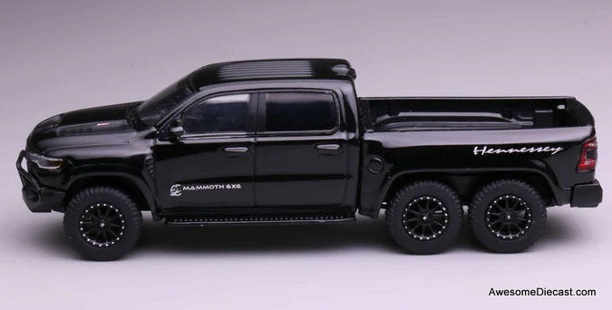 Dodge Ram 1500 TRX Mammoth 6x6, Matte Black 1:64 Diecast Model Truck by 596 Model