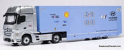 Mercedes-Benz Actros MP4 Sleeper Tractor w/Car Carrier: Hyundai WRC Rally Transporter 1:43 Diecast Model truck by IXO