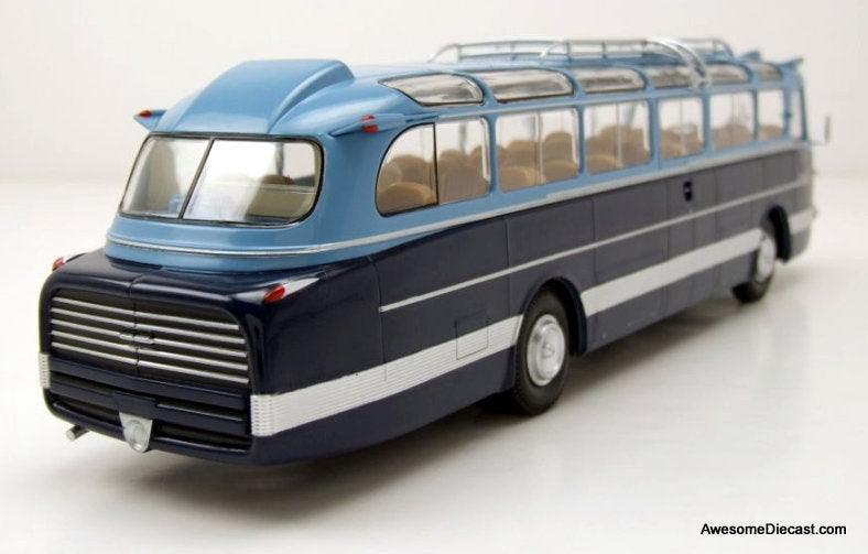 Ikarus-55 Motor Coach, Light Blue/Dark Blue 1:43 ABS Plastic Model Bus by Premium ClassiXXS