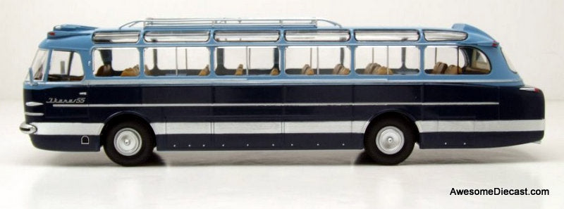 Ikarus-55 Motor Coach, Light Blue/Dark Blue 1:43 ABS Plastic Model Bus by Premium ClassiXXS