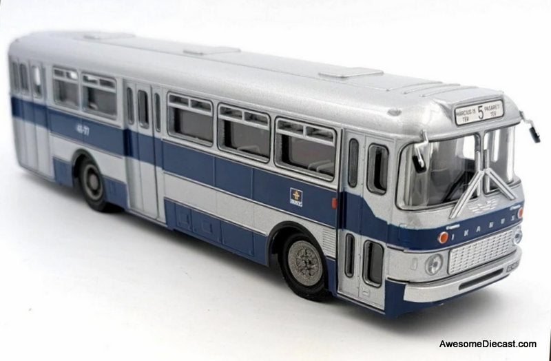 Ikarus-556 Transit Bus, Blue/Silver 1:43 Diecast Model Bus by Premium ClassiXXs