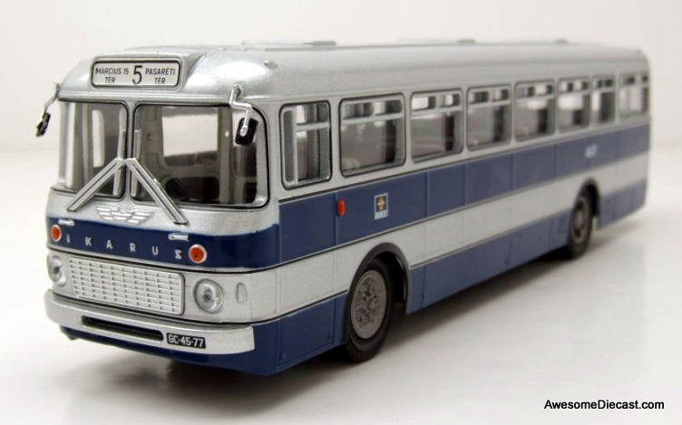 Ikarus-556 Transit Bus, Blue/Silver 1:43 Diecast Model Bus by Premium ClassiXXs