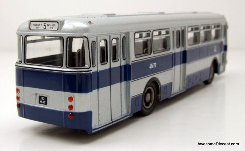 Ikarus-556 Transit Bus, Blue/Silver 1:43 Diecast Model Bus by Premium ClassiXXs