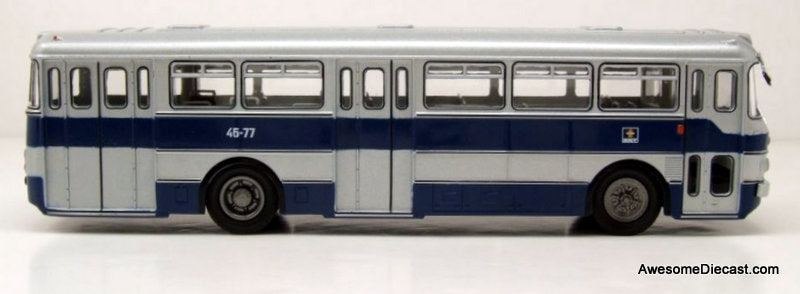 Ikarus-556 Transit Bus, Blue/Silver 1:43 Diecast Model Bus by Premium ClassiXXs