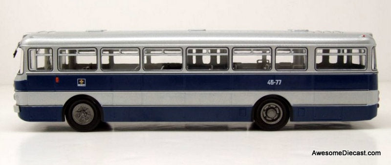 Ikarus-556 Transit Bus, Blue/Silver 1:43 Diecast Model Bus by Premium ClassiXXs