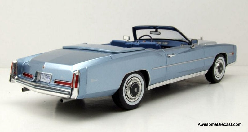 1976 Cadillac Eldorado Convertible, Metallic Light Blue 1:18 Diecast Model Car by MCG