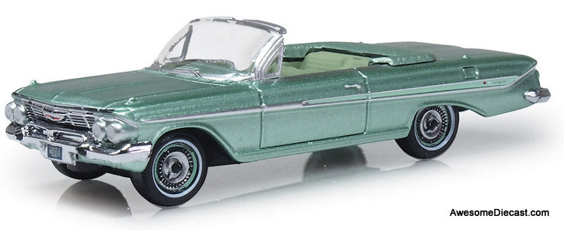 1961 Chevrolet Impala Convertible, Arbor Green 1:87 Diecast Model Car by Oxford Diecast