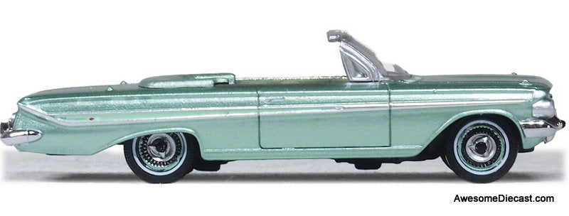 1961 Chevrolet Impala Convertible, Arbor Green 1:87 Diecast Model Car by Oxford Diecast