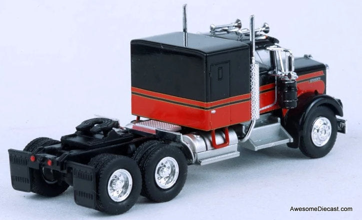 Kenworth W900 Sleeper Tractor, Black/Red 1:87 ABS Plastic Model Truck by Brekina
